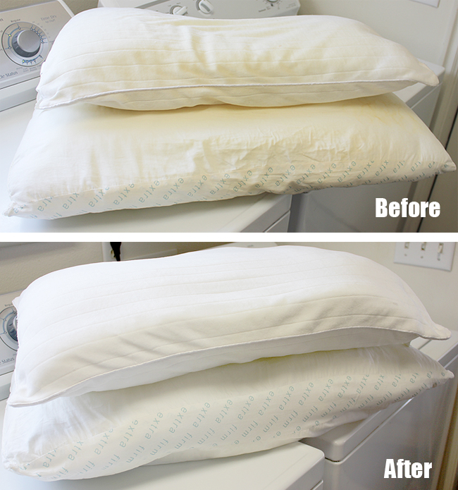 MOM Tip How To Wash & Whiten Yellowed Pillows 24/7 Moms
