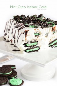 Mint Oreo Icebox Cake recipe at TidyMom.net