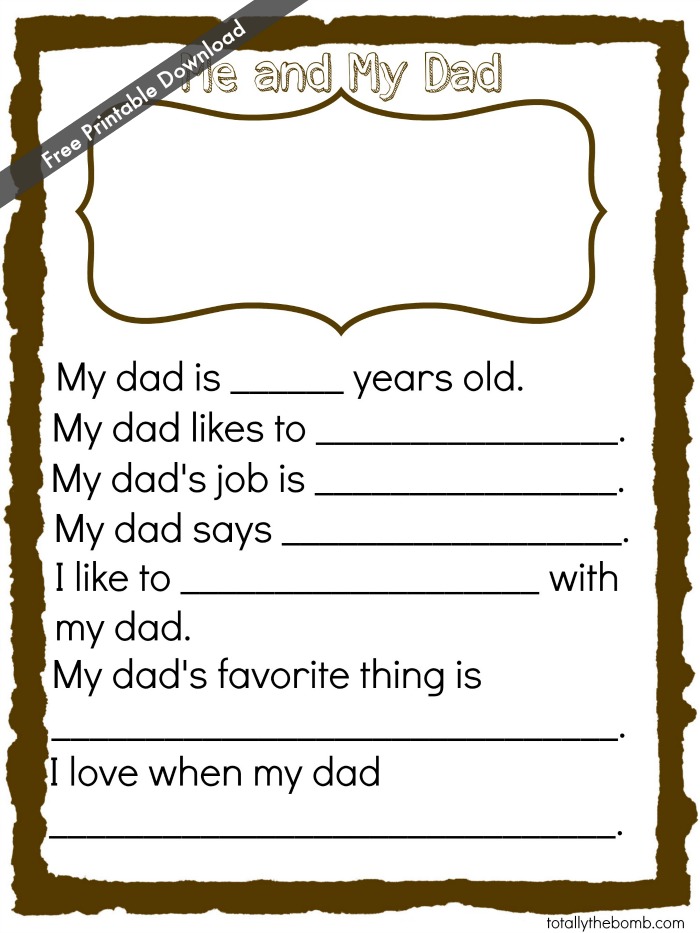 Free Father's Day Printable - 24/7 Moms