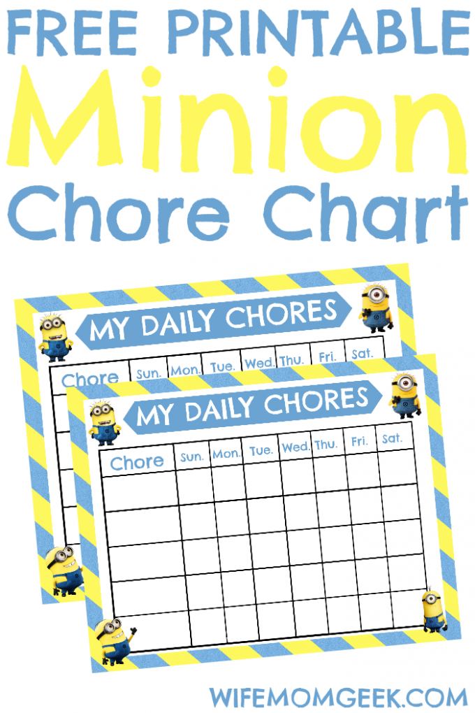 Free Minion Chore Chart Printable - 24/7 Moms