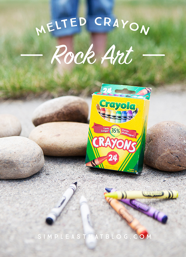 MOM Tip Melted Crayon Rock Art 24/7 Moms