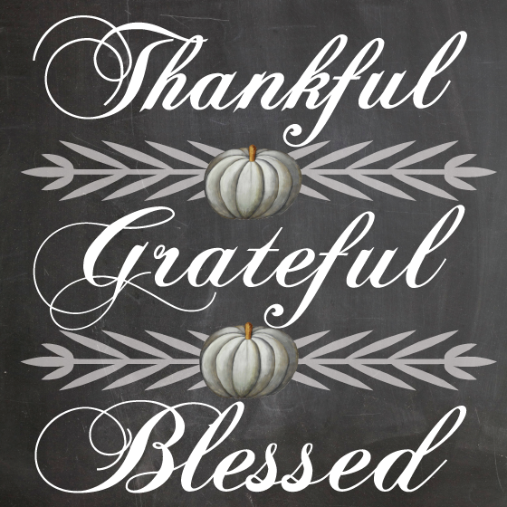 Free Fall Pumpkin -Thankful, Grateful, Blessed Quote Printable - 24/7 Moms