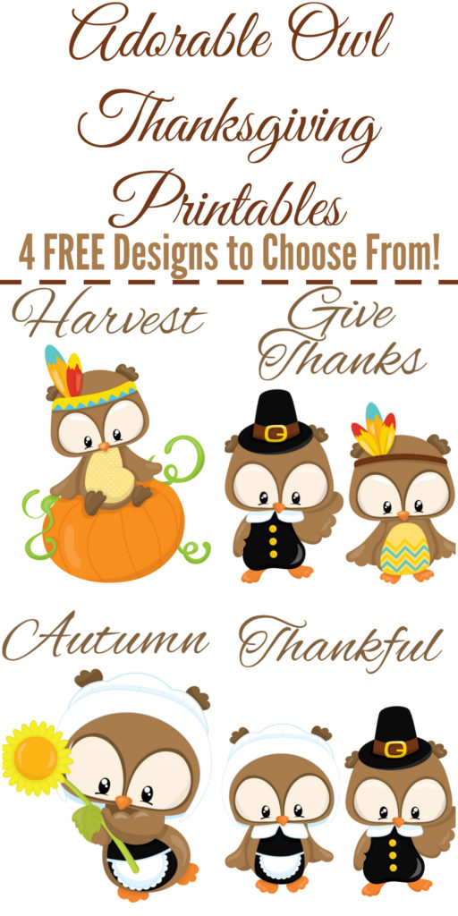 Free Owl Thanksgiving Printables - 24/7 Moms