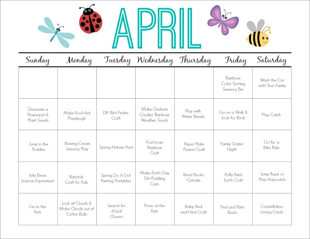 Free April Activity Calendar For Kids Printable 24 7 Moms