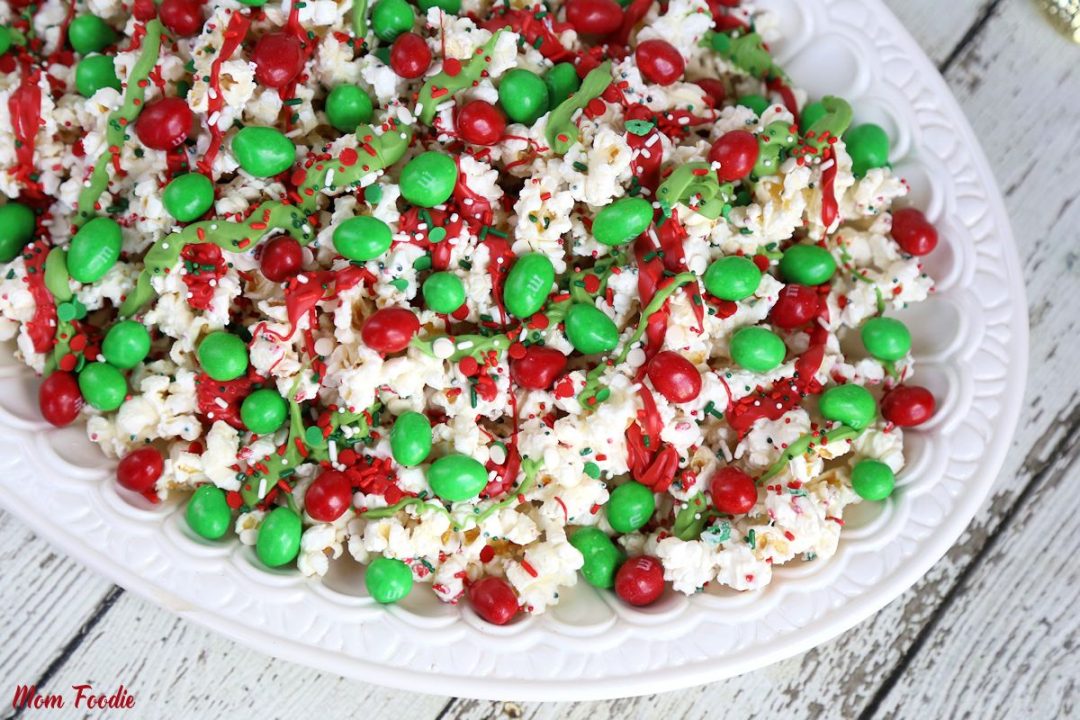 Christmas Popcorn Recipe Holiday White Chocolate Popcorn Snack Mix
