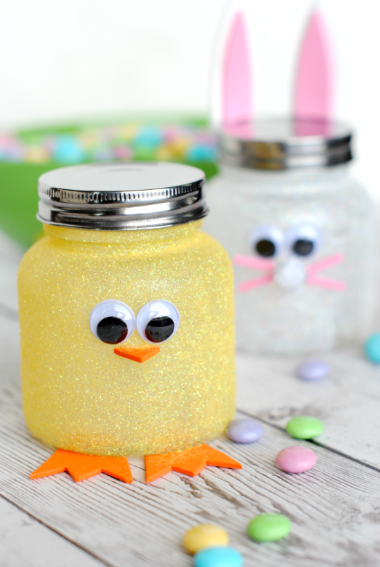 Easy Easter Candy Jars Easter craft ideas kids